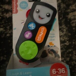 Fisher-Price Black Learning Remote with Green, Orange, Blue, Purple Buttons